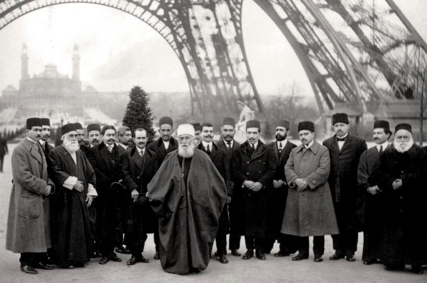 Abdu'l-Baha in Paris near the Eiffel Tower in 1913. (Photo: Baha'i Media Bank)