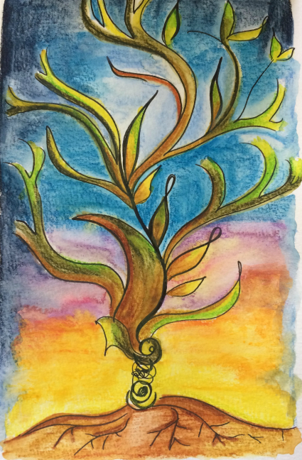 “a branch from a powerful tree”, watercolour & ink, oct. 2016