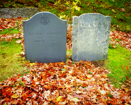 The gravesite of harry randall (left) located
